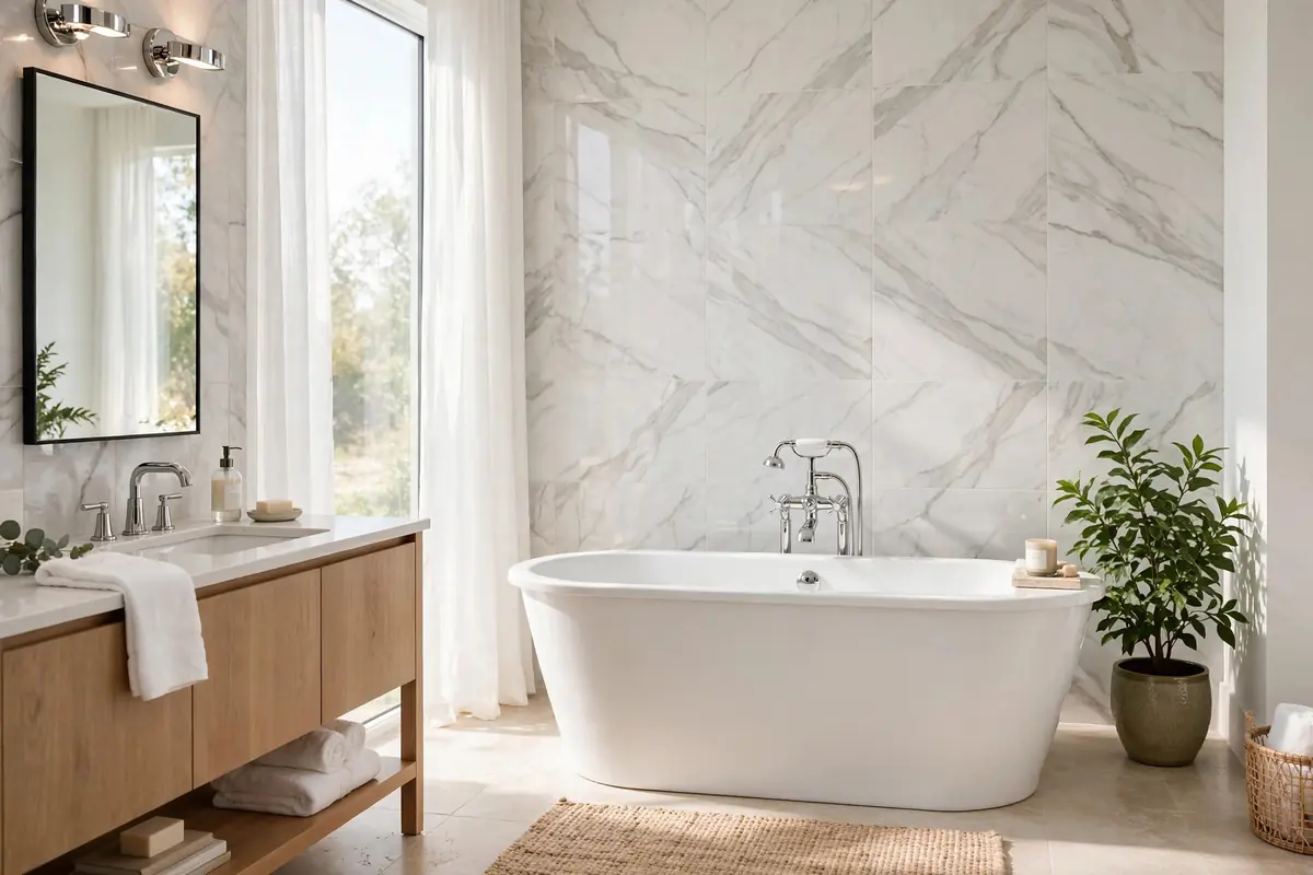 Bright, well-kept bathroom in a Gainesville home